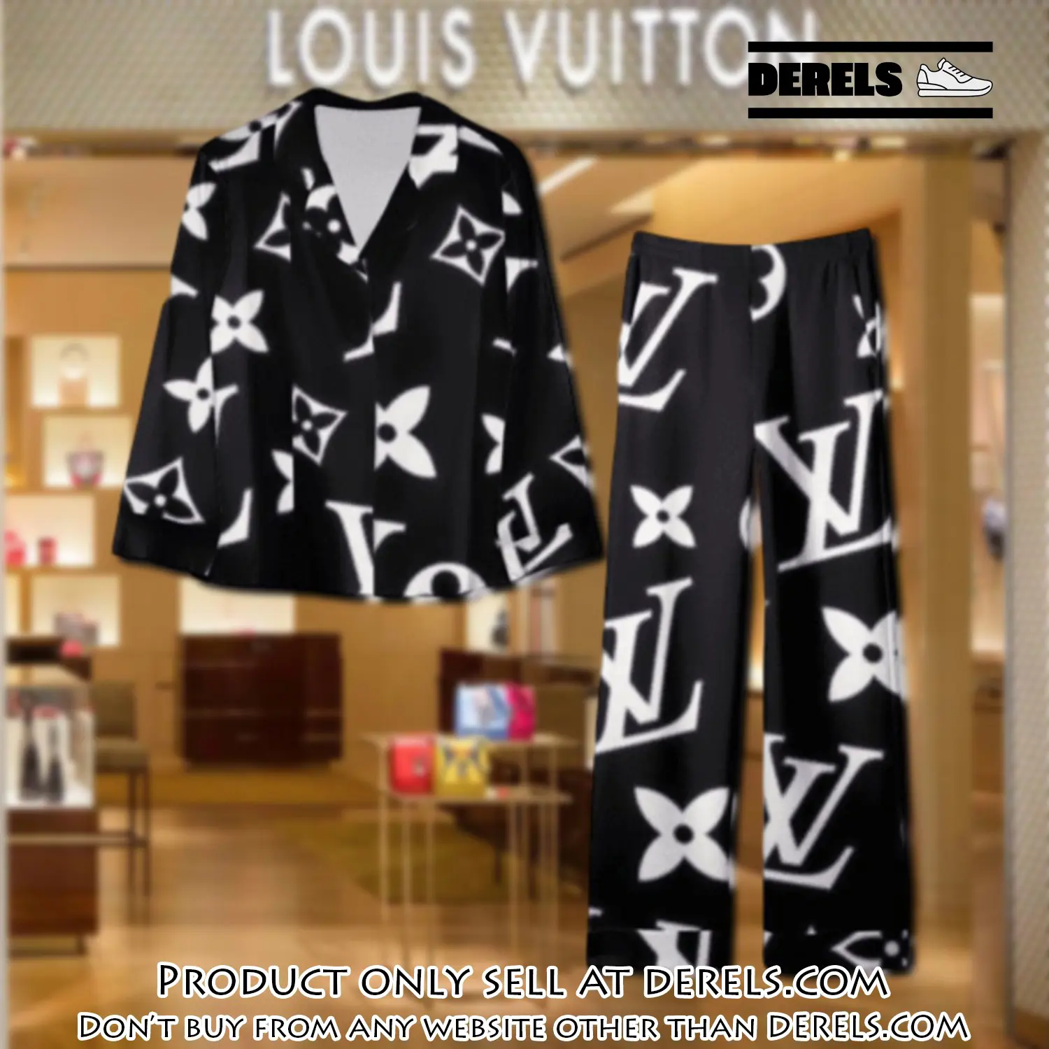 Trending luxury lv satin pajama set pjs1101 dr3427940